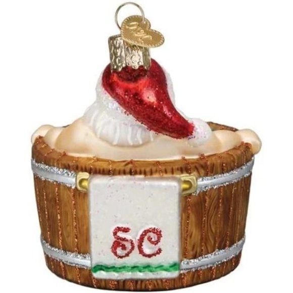 Santa in Hot Tub Old World Christmas Ornament - Picture 2 of 3